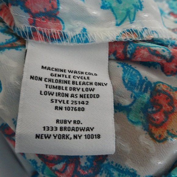 Women's Blue Print Runic Top w. Attached Tank-NWT - Picture 8 of 11